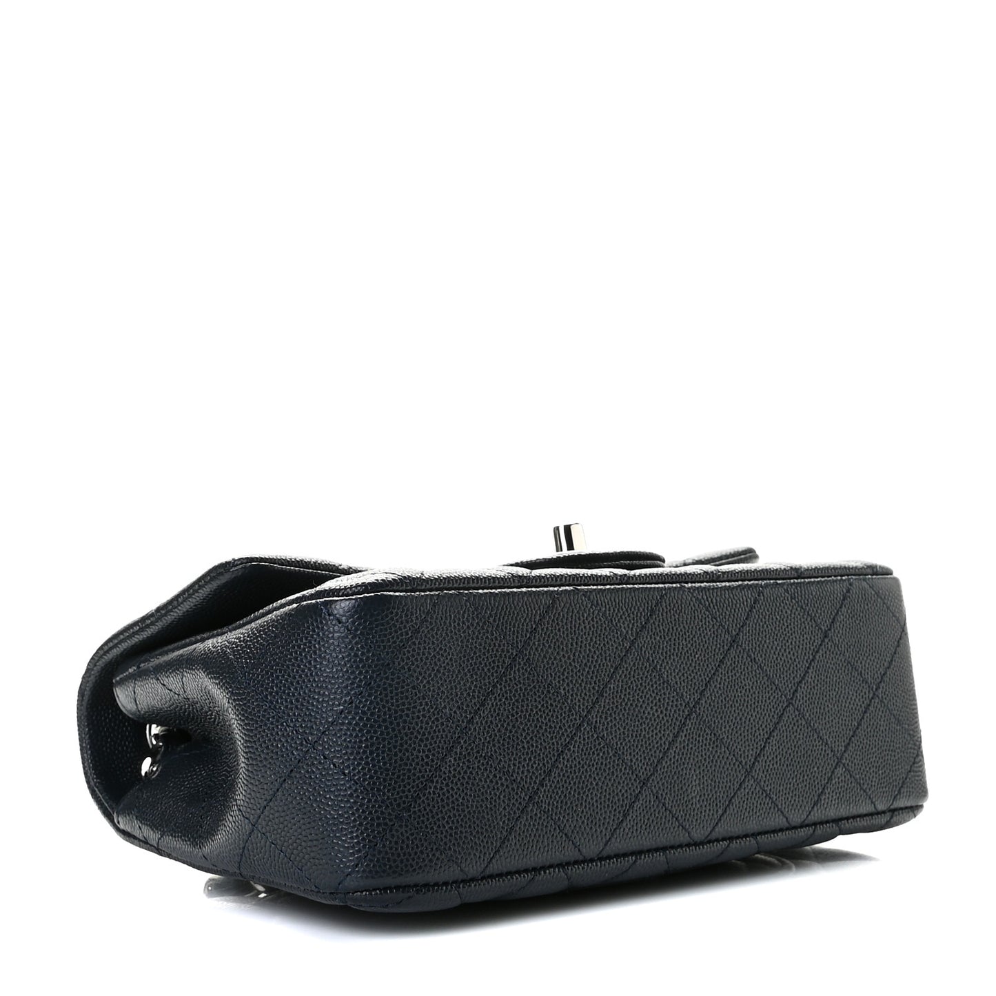 Caviar Quilted Mini Rectangular Flap Navy
