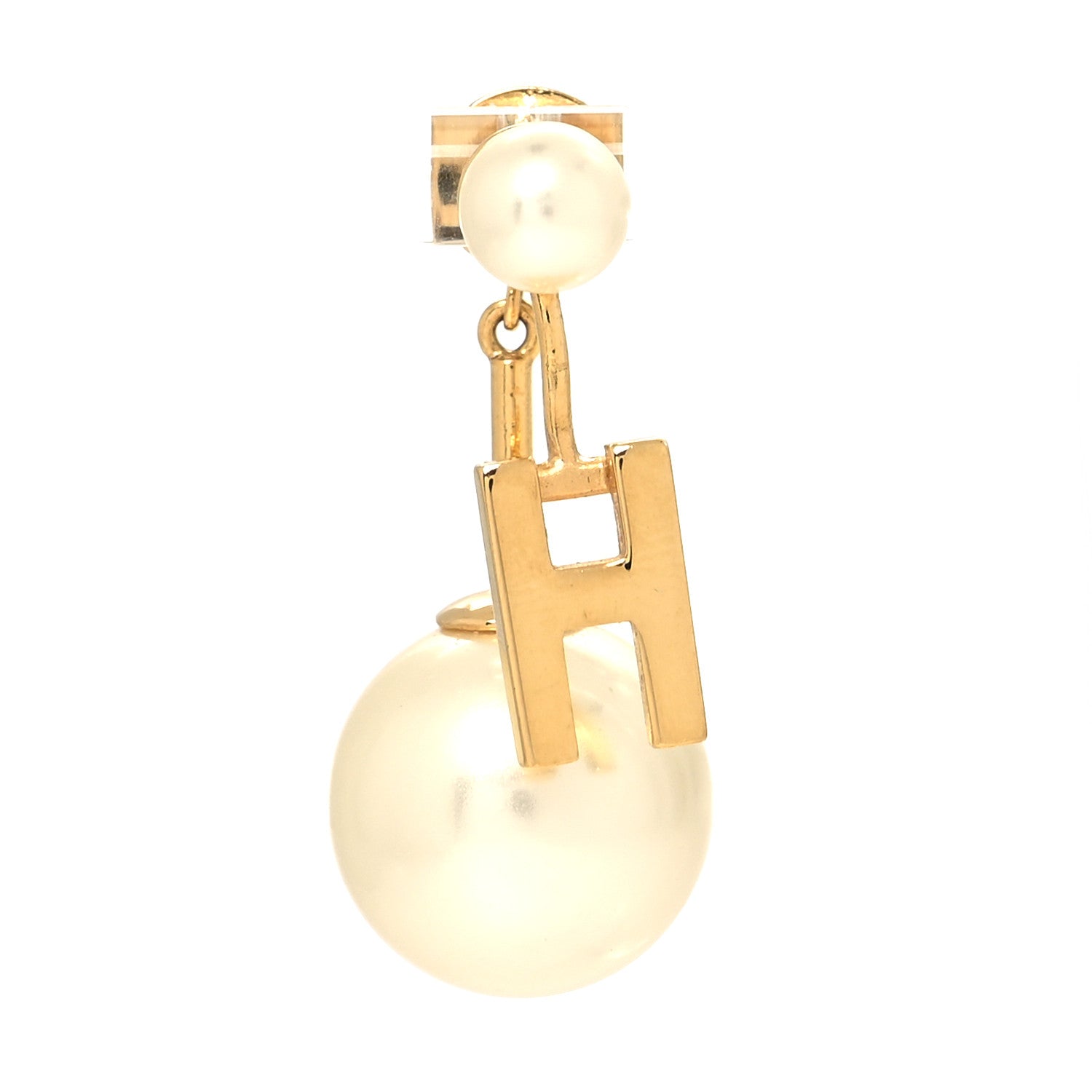 Christian Dior Pearl My ABCDior H Tribale Earring Gold 1 of 4