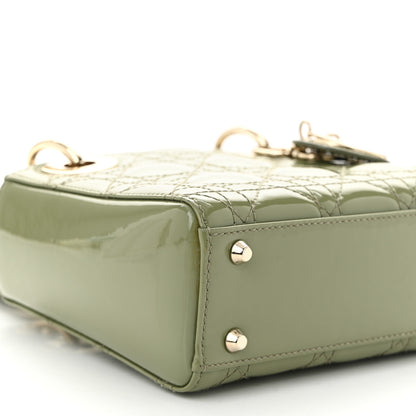 Christian Dior Patent Cannage Mini Lady Dior Dusty Green 9 of 10