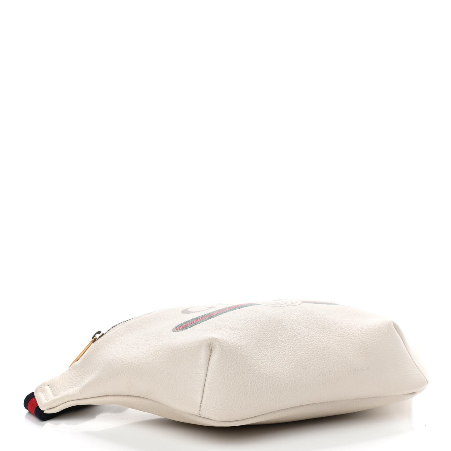 Grained Calfskin Logo Belt Bag White