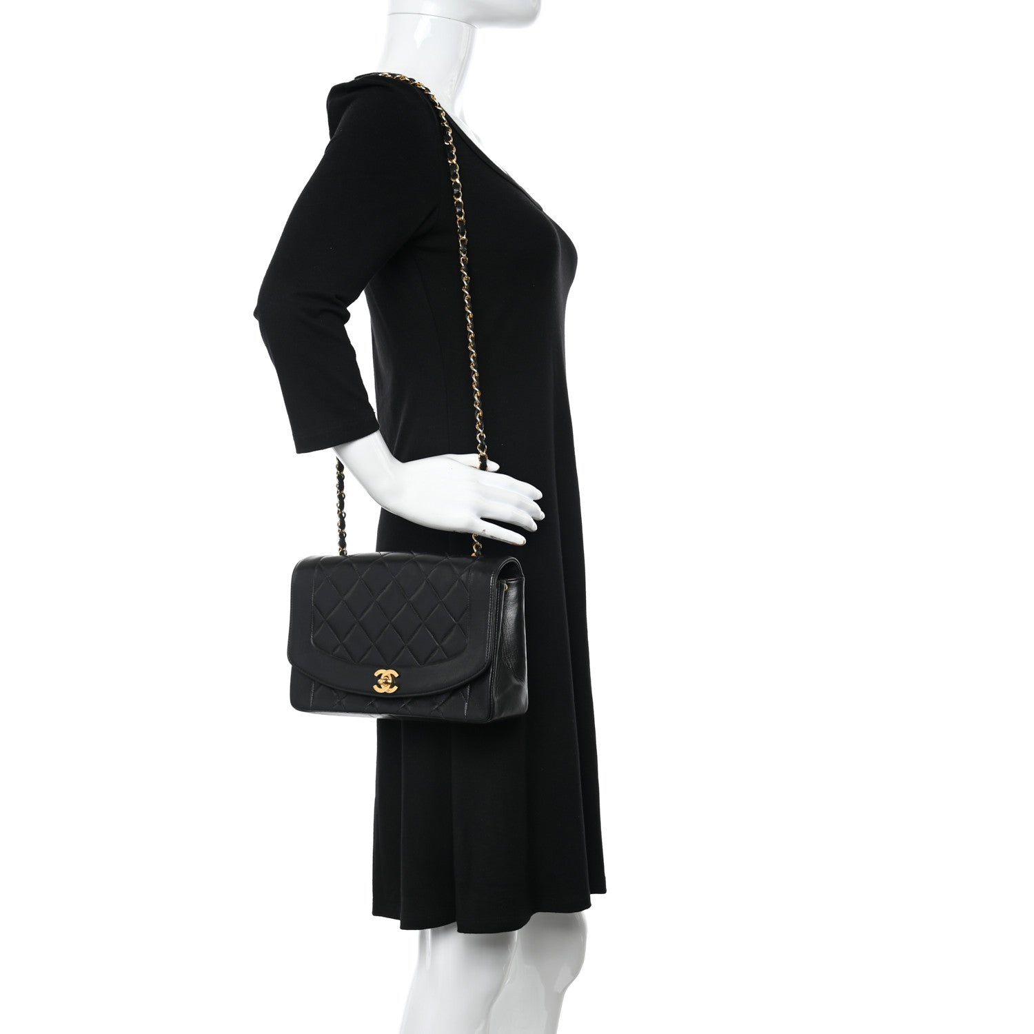 Chanel Lambskin Quilted Medium Single Flap Black 2 of 10