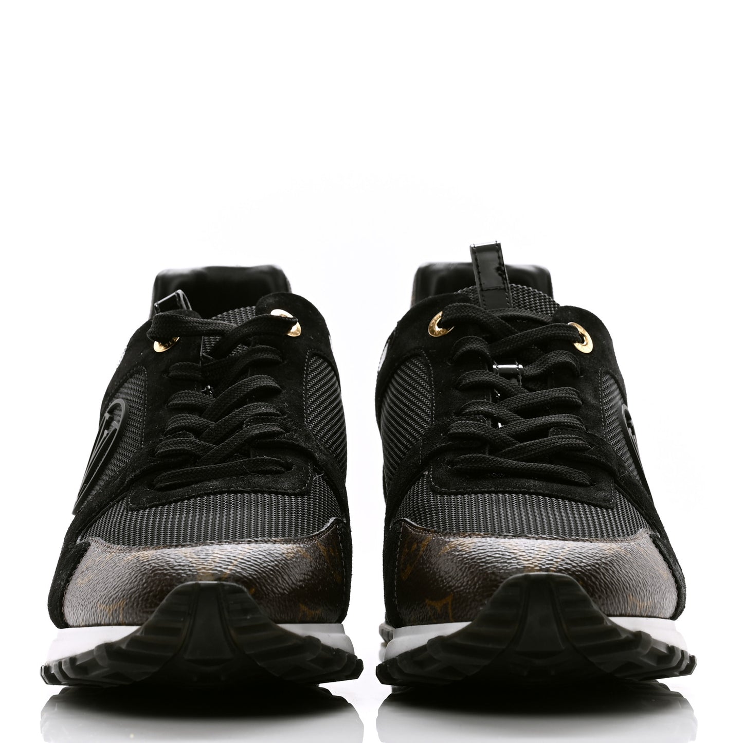 Suede Monogram Run Away Sneakers 41 Black