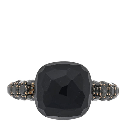Pomellato 18K Rose Gold Black Onyx Black Diamond Capri Ring 52 6 1 of 4
