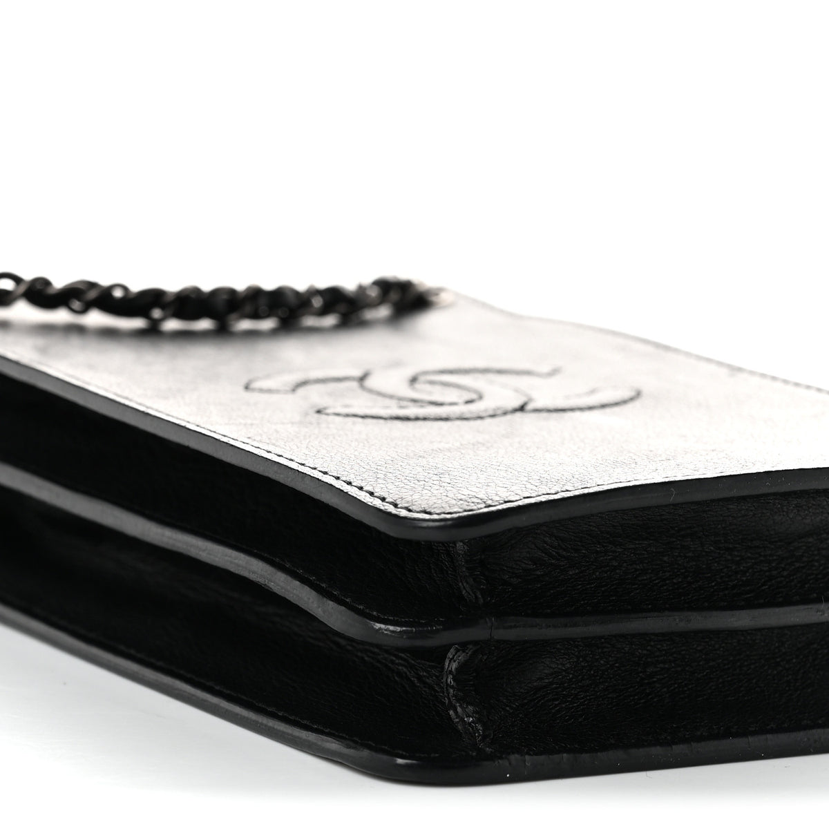 Calfskin CC Phone Holder Crossbody Black