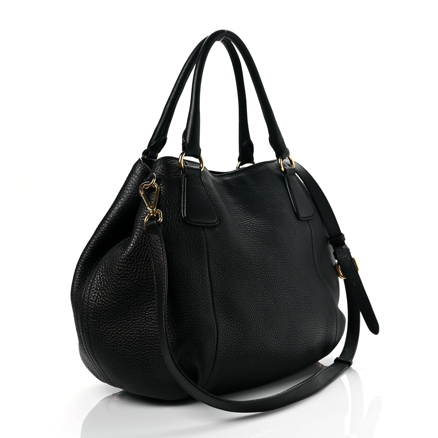 Vitello Daino Shopping Tote Black