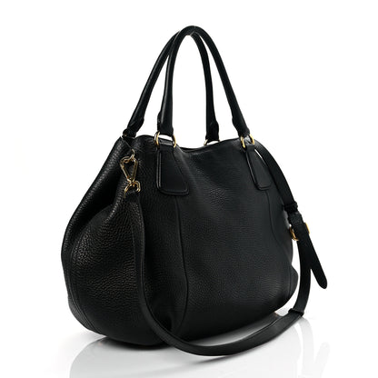 Prada Vitello Daino Shopping Tote Black 2 of 8