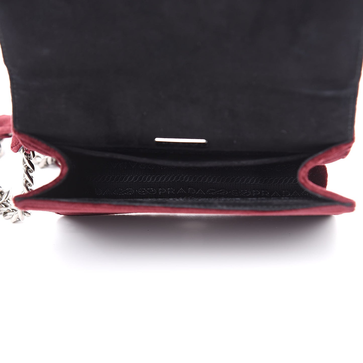 Velluto Cahier Lock Trunk Crossbody Bag Cherry