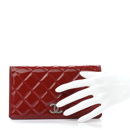 Chanel Patent Quilted Brilliant Yen Wallet Red 2 of 10