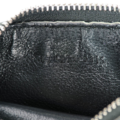 Saint Laurent Calfskin Crocodile Embossed 5 Fragments Zip Card Case Black 7 of 7
