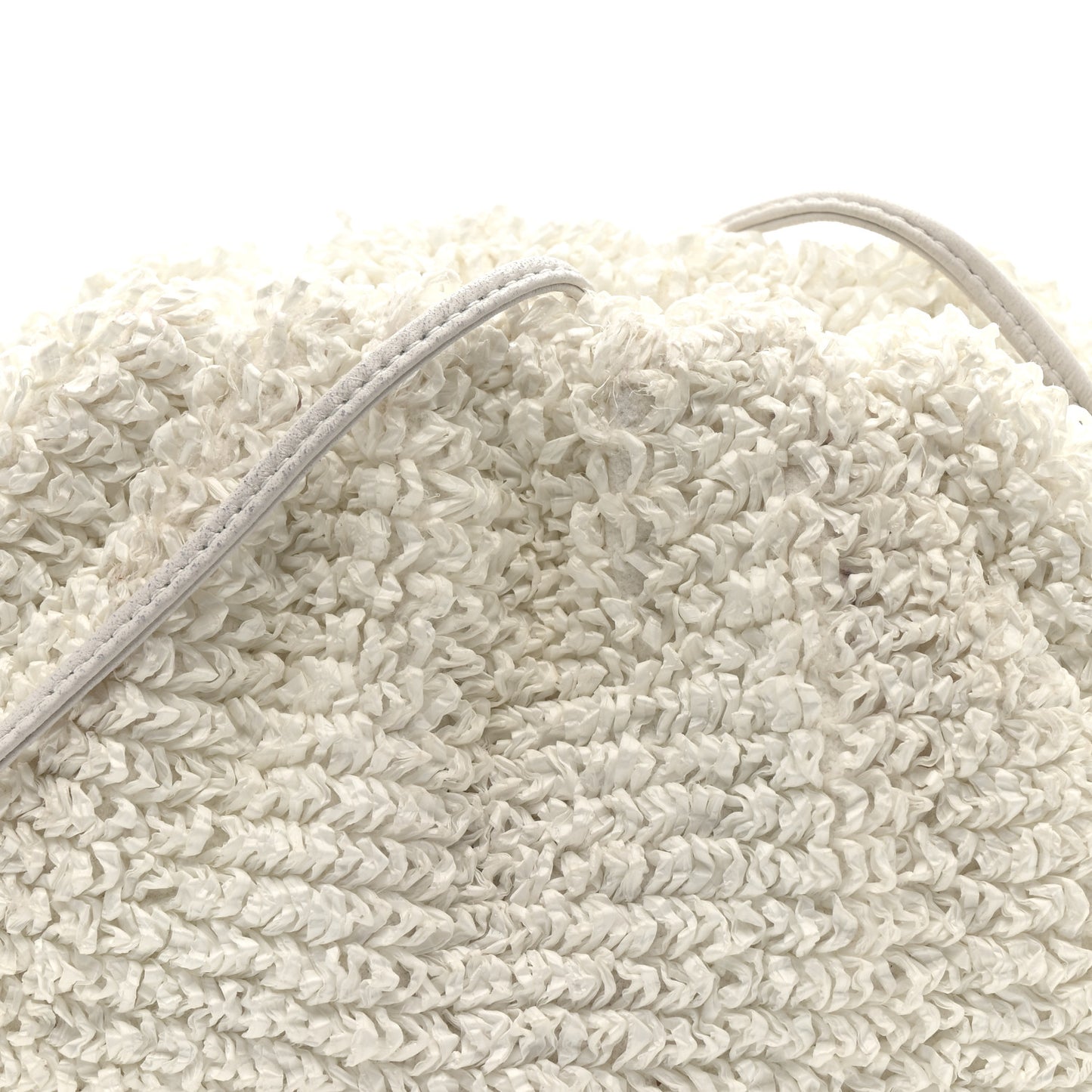 Boucle Curly Raffia The Mini Pouch White Chalk