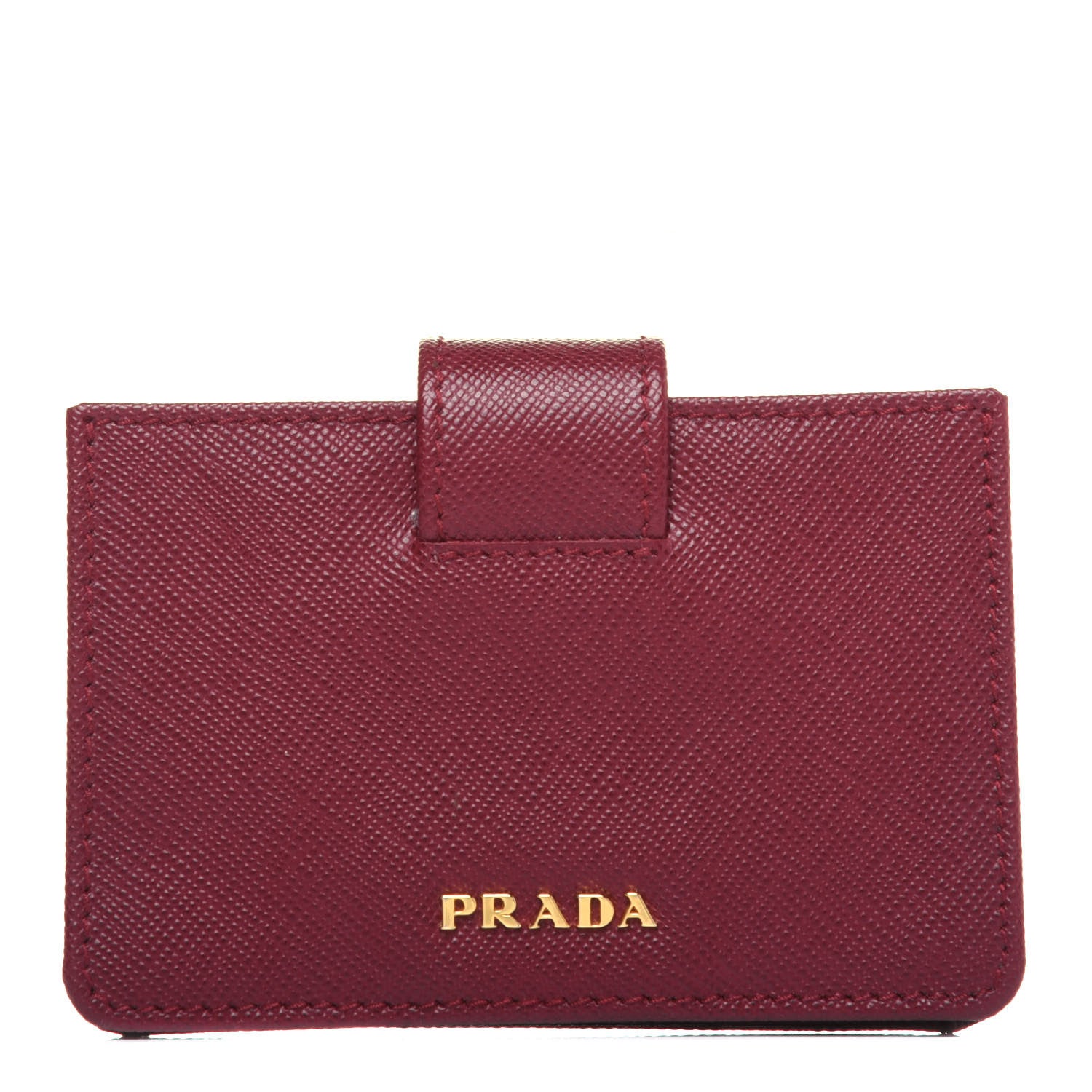 Prada Saffiano Metal Accordion Card Case Cerise 1 of 8