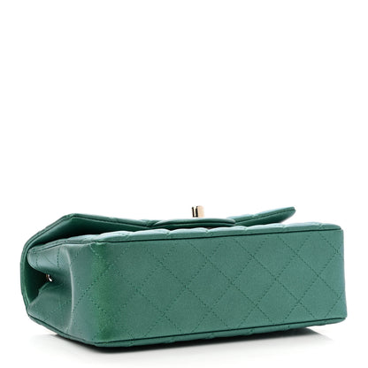 Chanel Iridescent Calfskin Quilted Mini Rectangular Flap Green 4 of 11