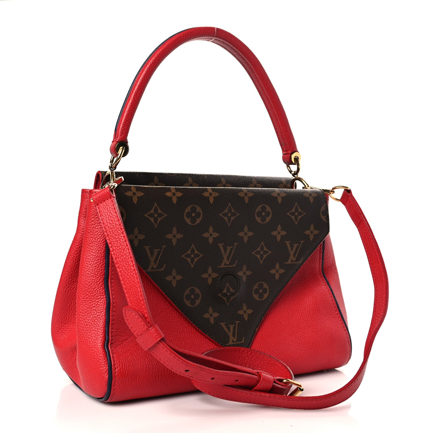 Grained Calfskin Monogram Double V Rubis