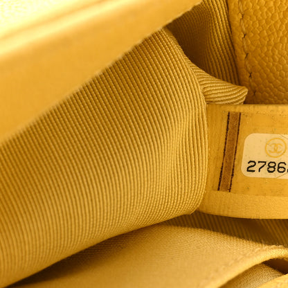 Chanel Caviar Chevron Quilted Small Boy Flap Yellow 7 of 10