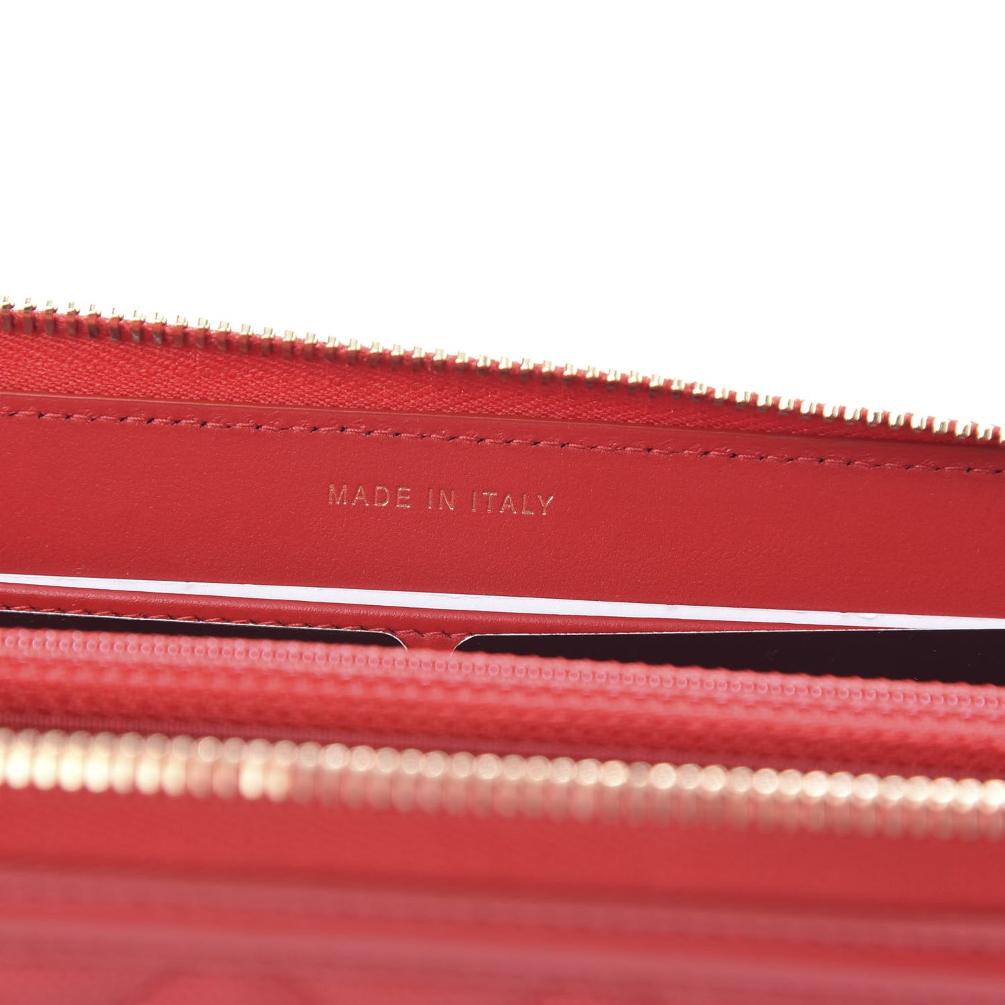 Caviar Quilted Filigree Zip Around Wallet Red