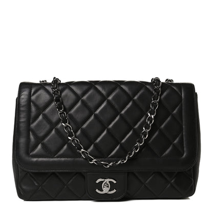 Chanel Lambskin Quilted Large Coco Rider Flap Black 1 of 9