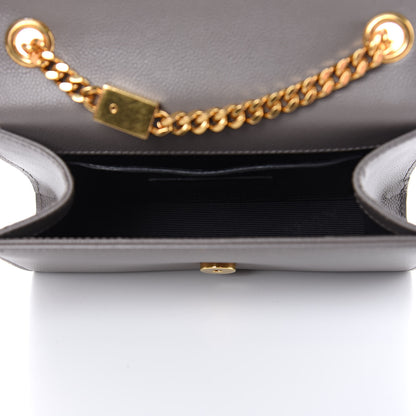 Saint Laurent Grain De Poudre Small Monogram Kate Satchel Fog 5 of 13