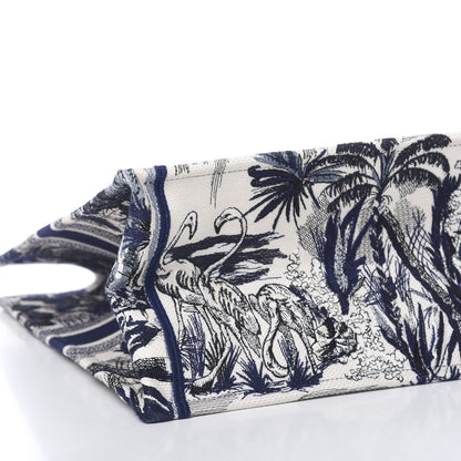Christian Dior Canvas Embroidered Large Palm Tree Toile De Jouy Book Tote Blue 10 of 11