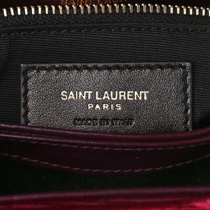 Saint Laurent Velvet Y Quilted Monogram Toy Loulou Crossbody Bag French Burgundy 6 of 9