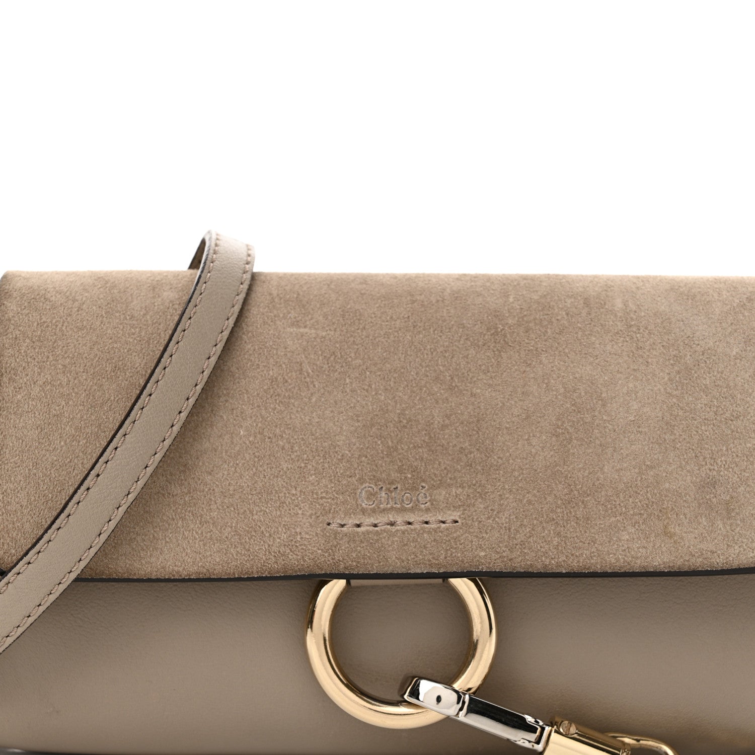 Chloe Suede Calfskin Mini Faye Shoulder Bag Motty Grey 8 of 12