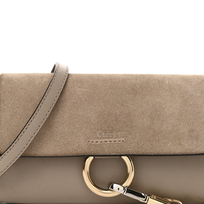Chloe Suede Calfskin Mini Faye Shoulder Bag Motty Grey 8 of 12