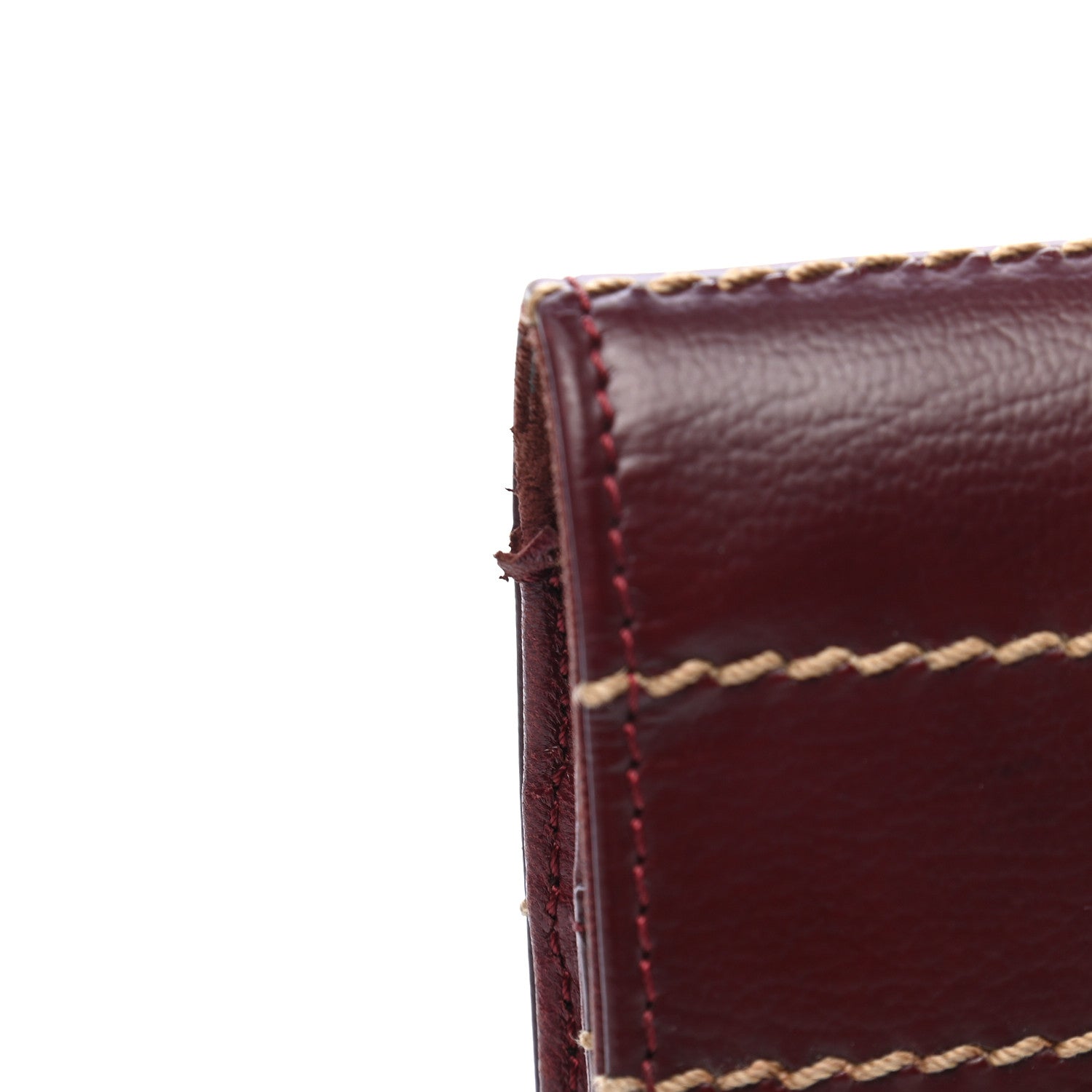 Chanel Calfskin Stitched Square Quilted Wallet On Chain WOC Burgundy 13 of 13