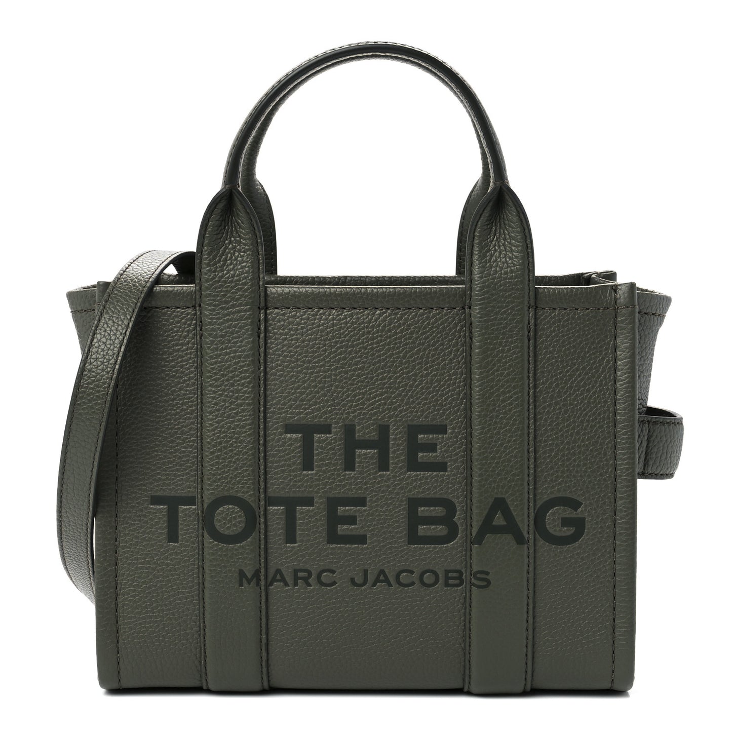 Grained Calfskin Small The Tote Bag Bronze Green