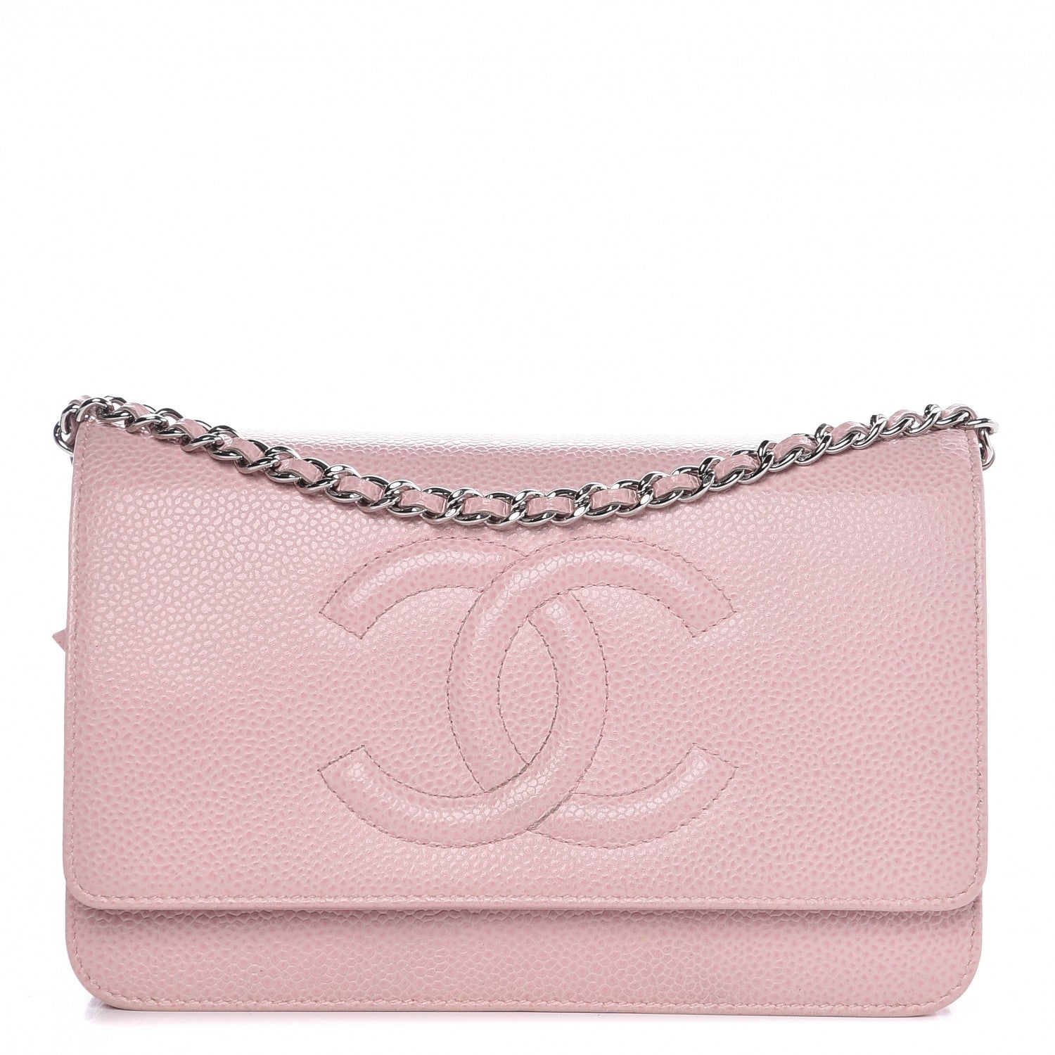 Chanel Caviar Timeless CC Wallet On Chain WOC Pink 1 of 9