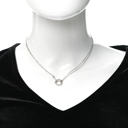 Cartier 18K White Gold 2 Diamond LOVE Necklace 2 of 5