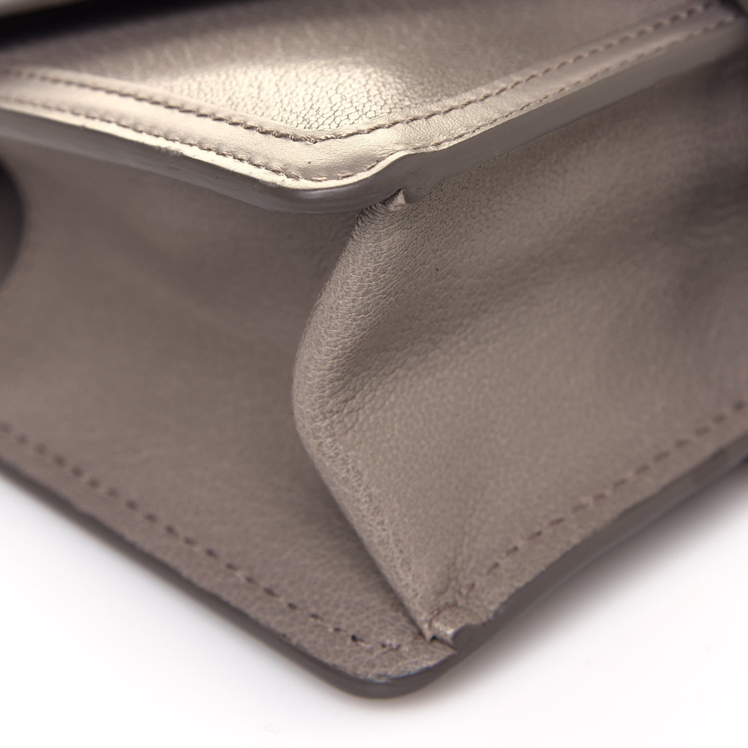 Chloe Shiny Goatskin Calfskin Mini Aby Chain Shoulder Bag Motty Grey 10 of 13