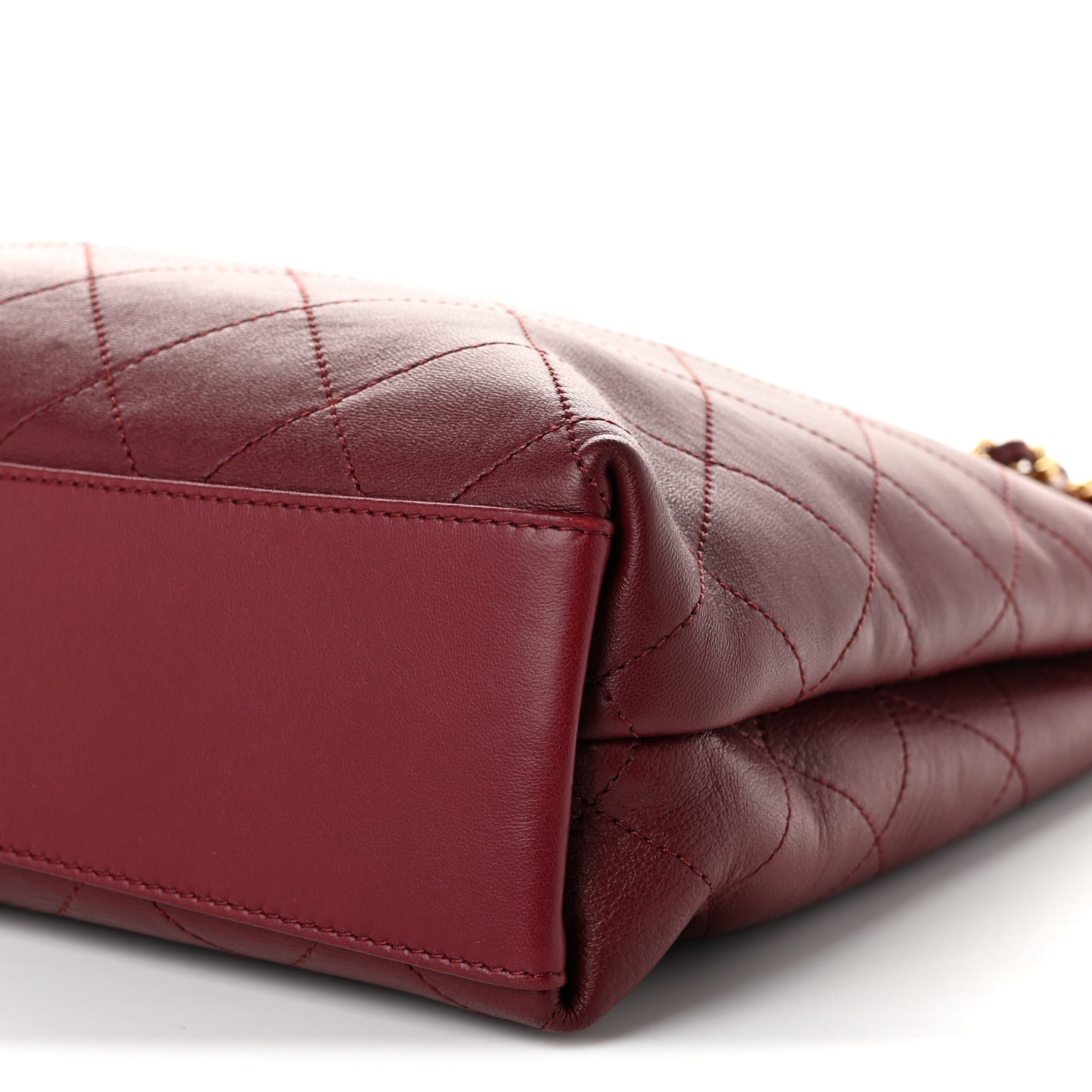 Lambskin Quilted Eyes On You Large Shopping Bag Burgundy
