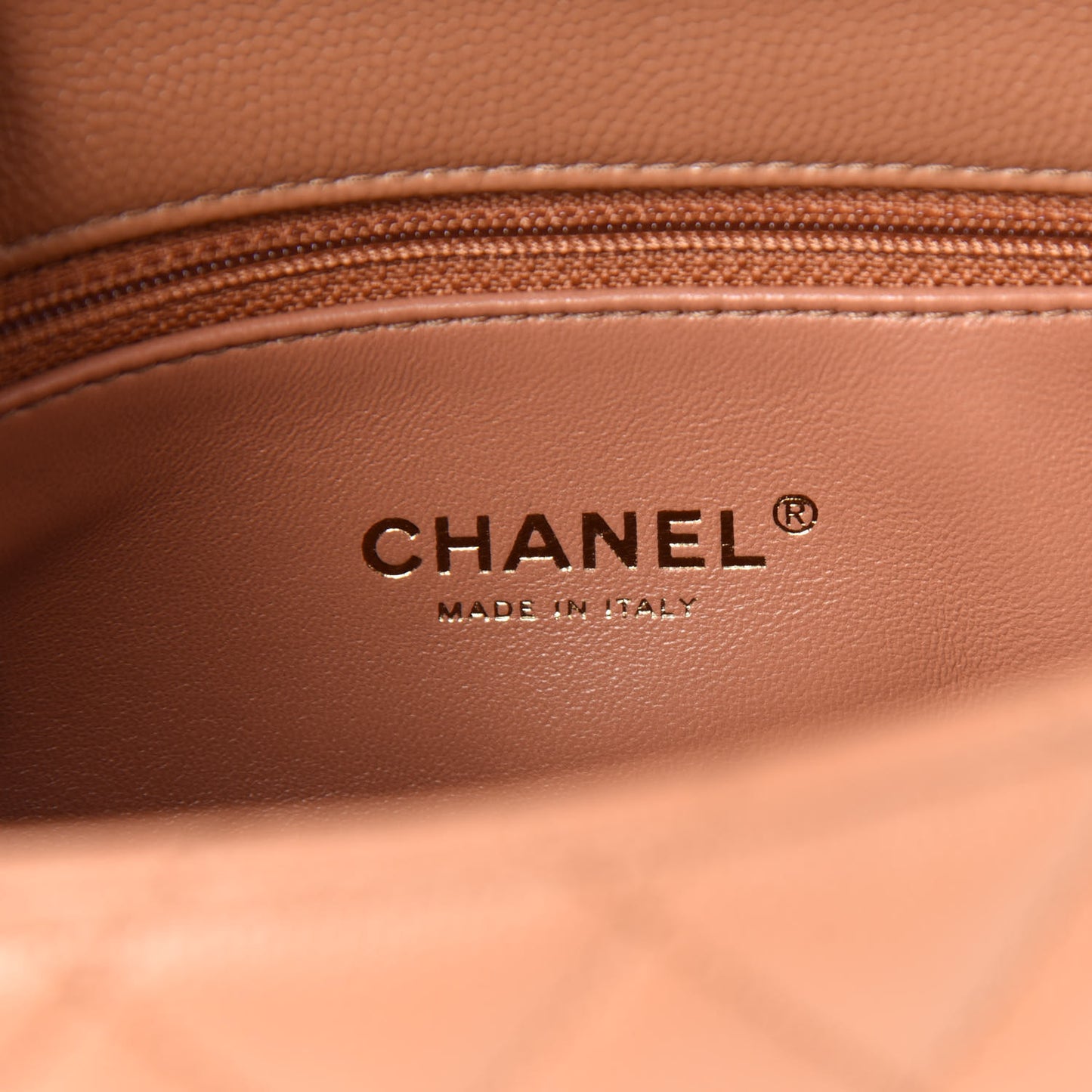 Caviar Quilted Lizard Embossed Mini Coco Handle Flap Brown