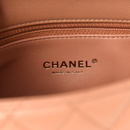 Chanel Caviar Quilted Lizard Embossed Mini Coco Handle Flap Brown 8 of 11