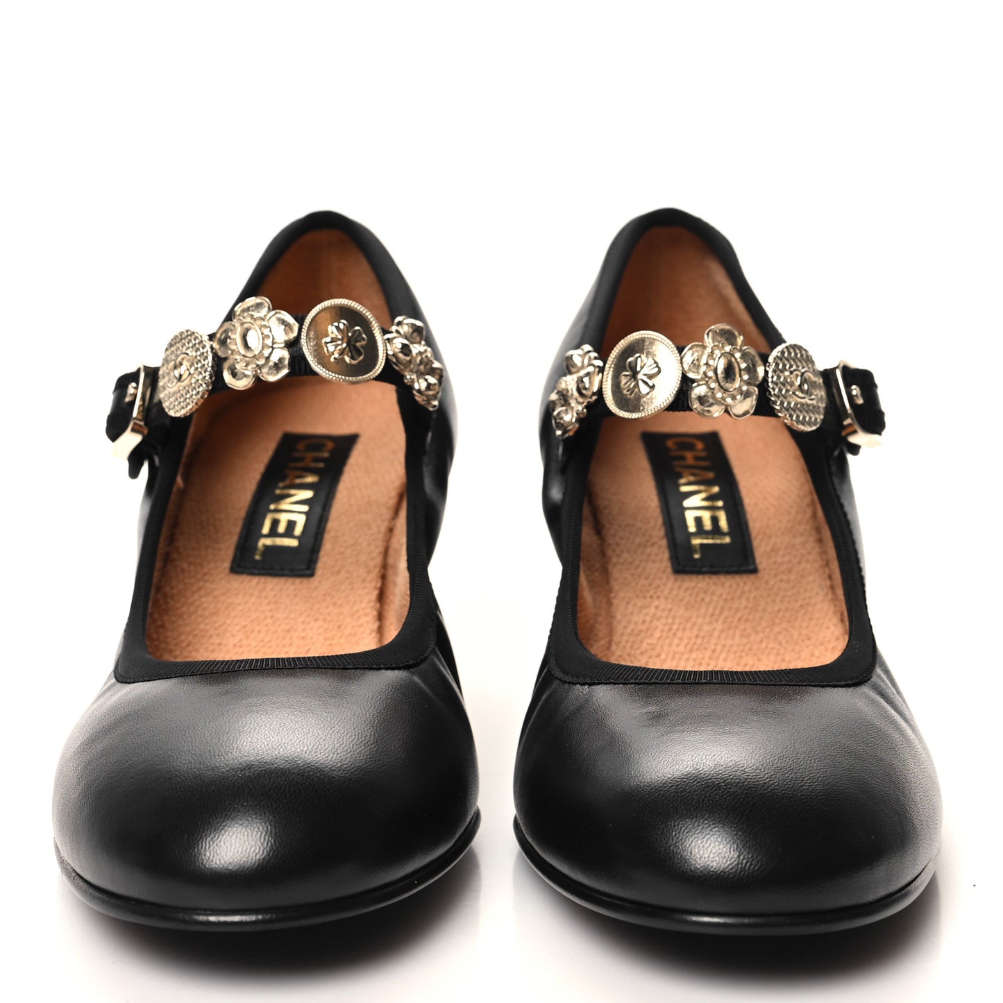 Lambskin Mary Jane Charm Pumps 39 Black