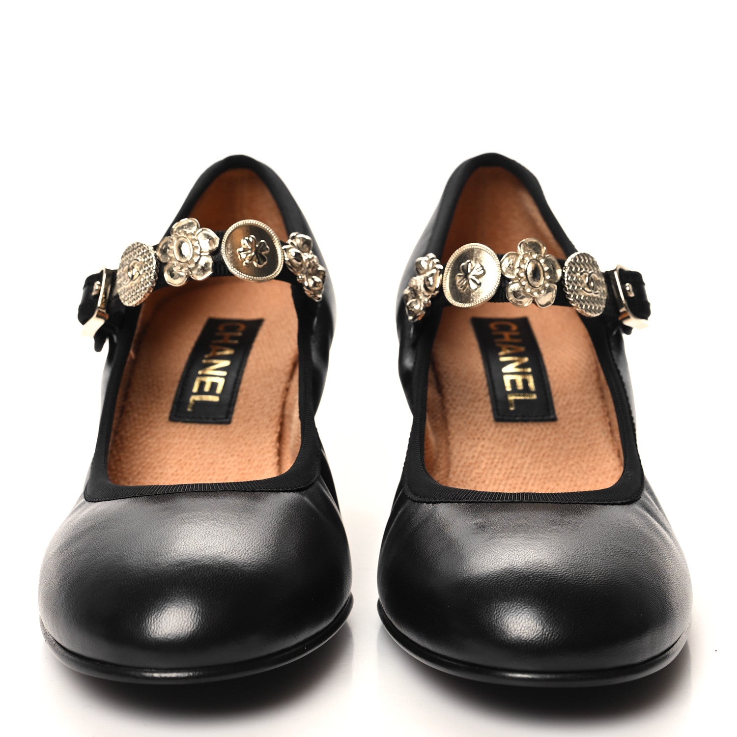 Chanel Lambskin Mary Jane Charm Pumps 39 Black 2 of 7