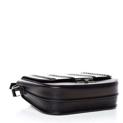 Saint Laurent Smooth Calfskin Suede Betty Stud Stripe Flap Messenger Black 4 of 9