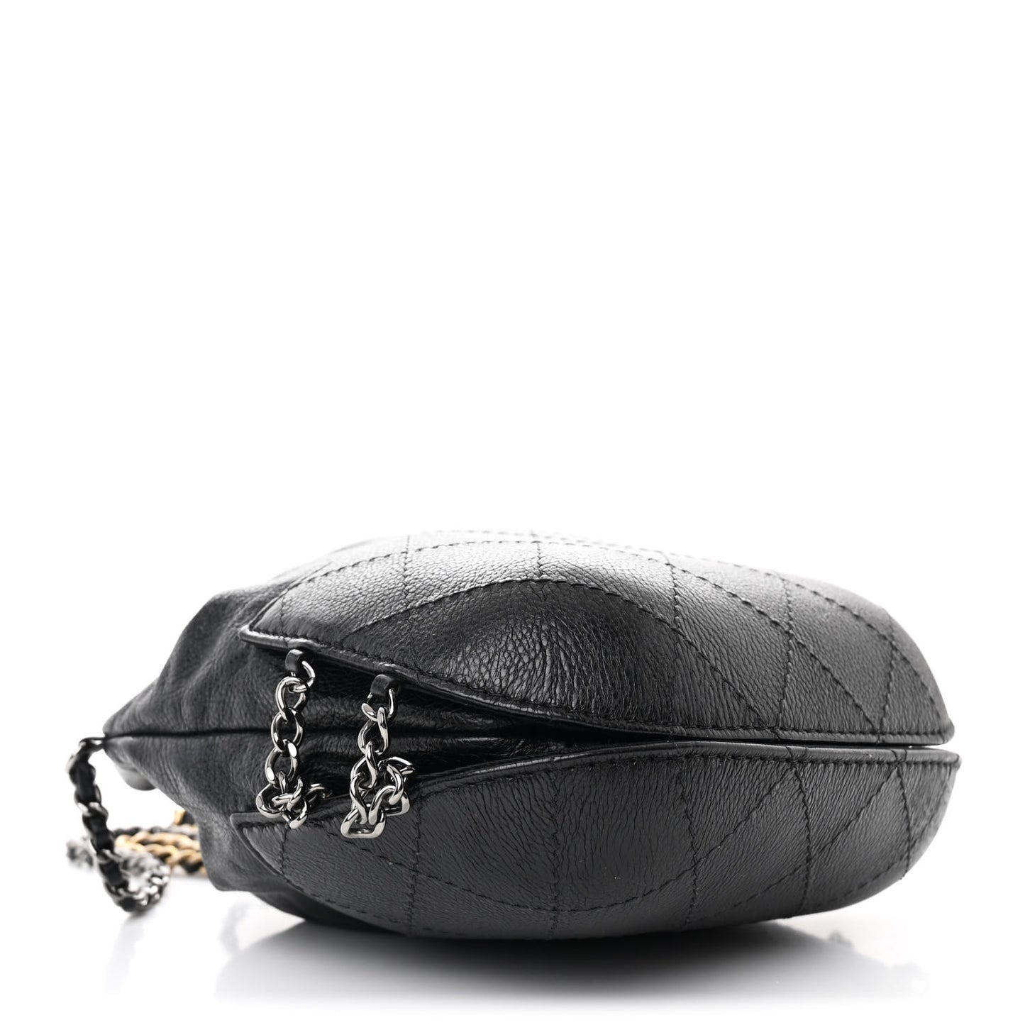 Calfskin Quilted Small Gabrielle Bucket Black
