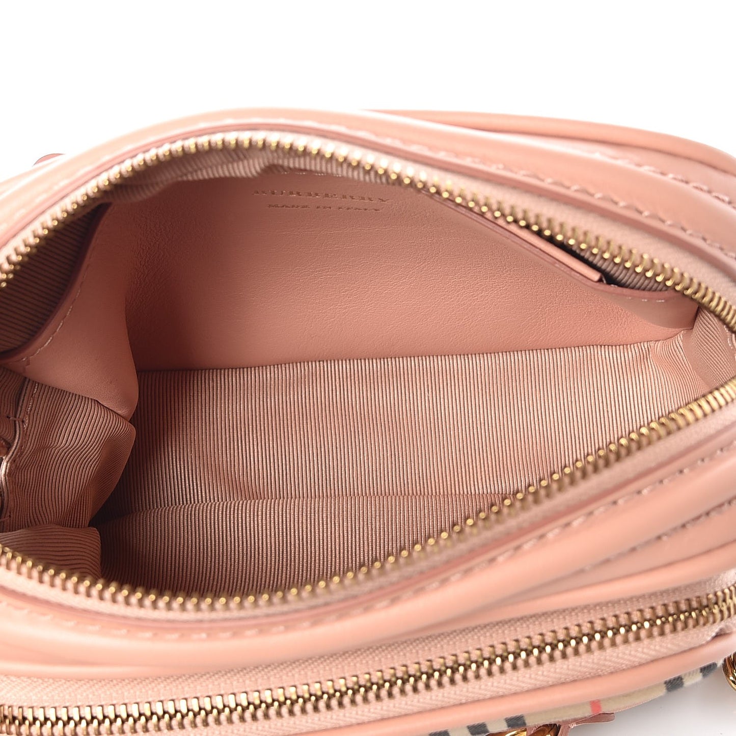 Grainy Calfskin 1983 Knight Check Link Camera Bag Peach