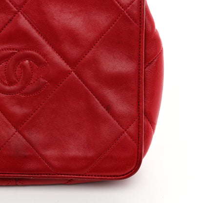 Chanel Lambskin Quilted CC Shoulder Bag Red 11 of 13