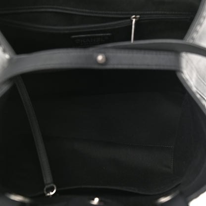 Chanel Grained Calfskin Large Coco Eyelets Shopping Tote Black 5 of 9