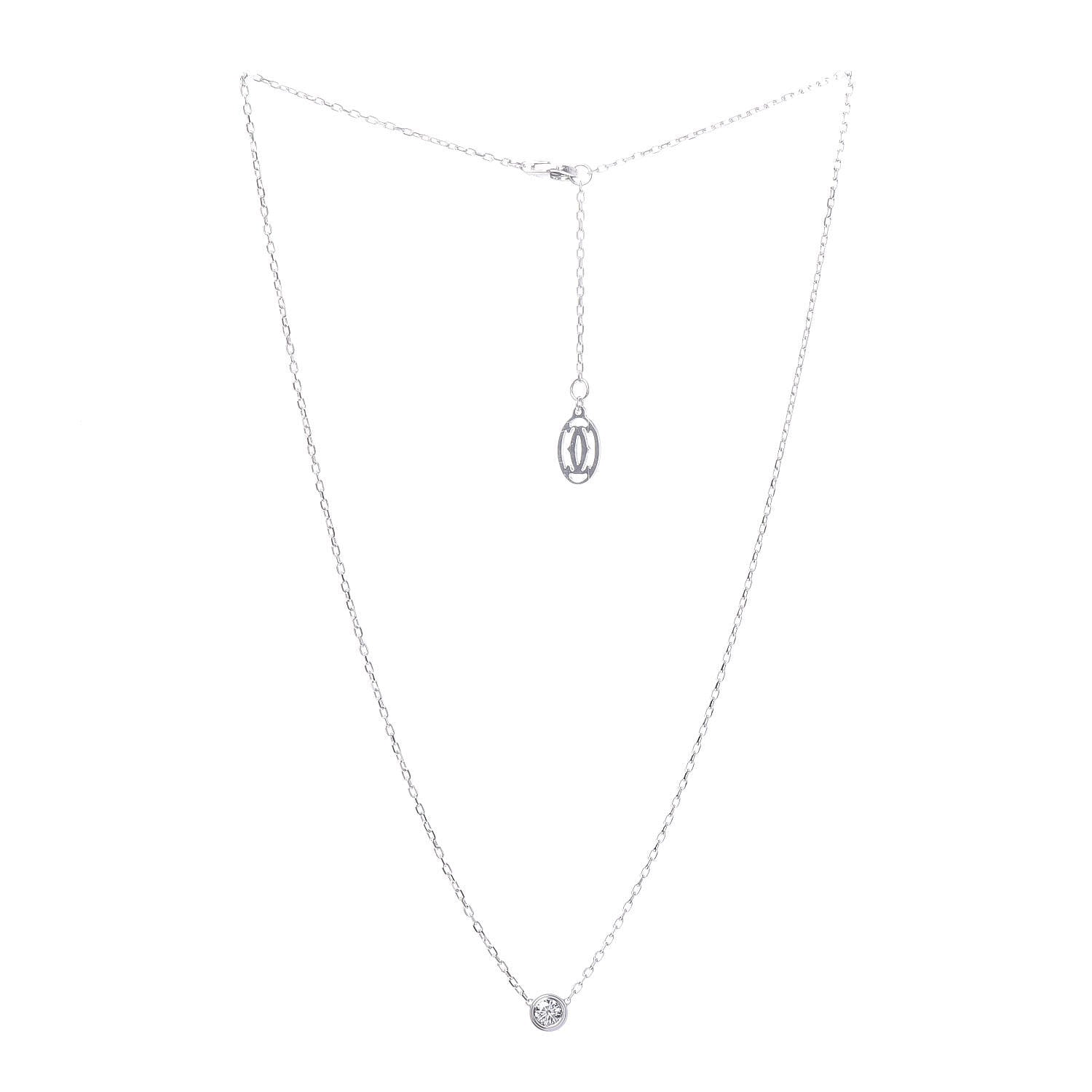 Cartier 18K White Gold Diamond LM D'Amour Pendant Necklace 3 of 6