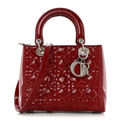 Christian Dior Patent Cannage Medium Lady Dior Burgundy Red 1 of 12