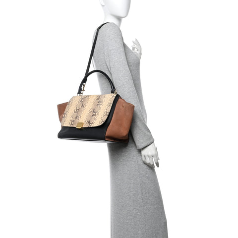 Snakeskin Suede Trapeze Brown