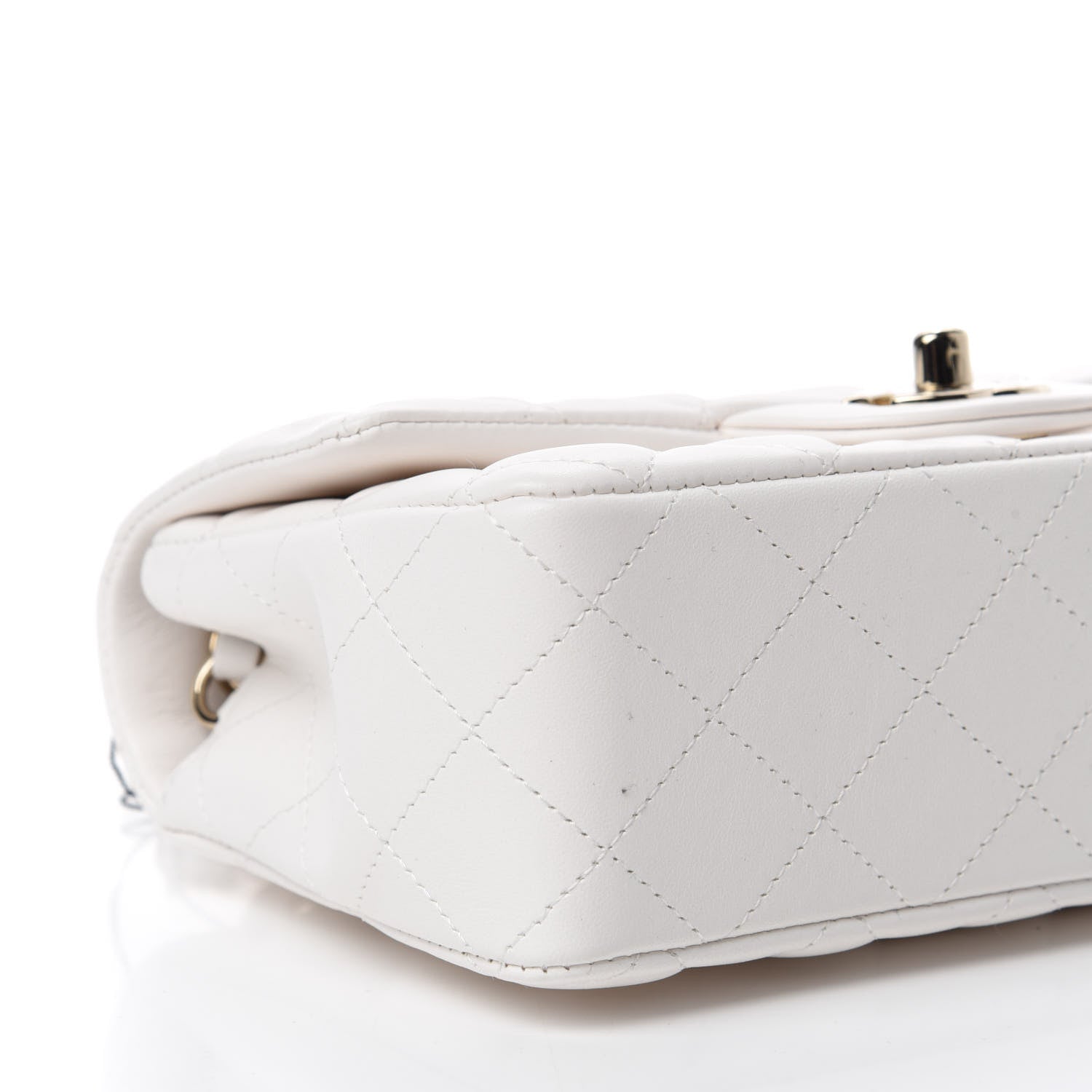 Chanel Lambskin Quilted Mini Rectangular Flap White 6 of 11