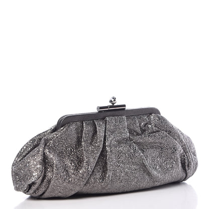 Chanel Metallic Crackled Calfskin Monte Carlo Clutch Dark Silver 3 of 7