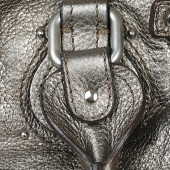 Leather Medium Paddington Satchel Metallic