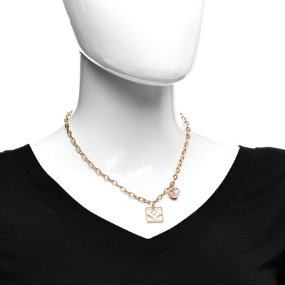 Louis Vuitton 18K Pink Gold Diamond Pink Opal Mother of Pearl B Blossom Necklace 2 of 6
