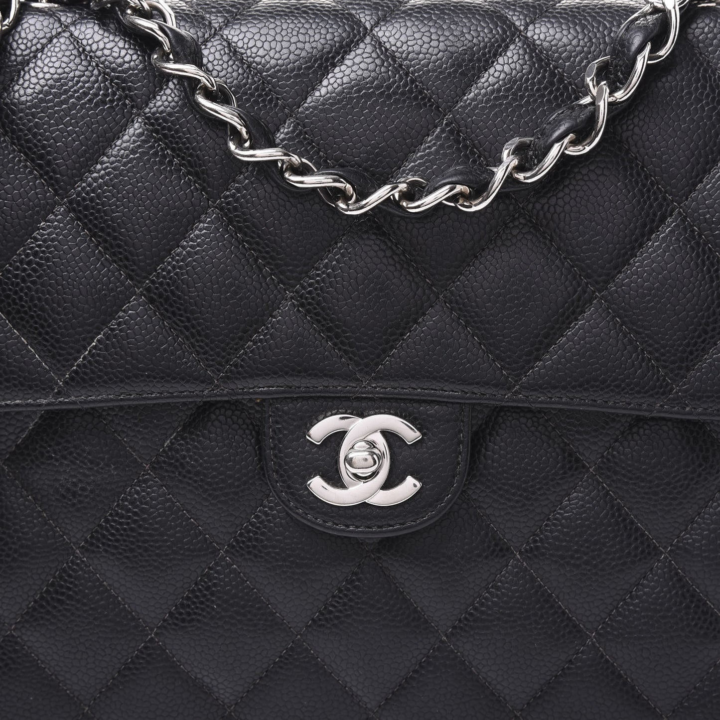 Caviar Quilted Jumbo Single Flap Black