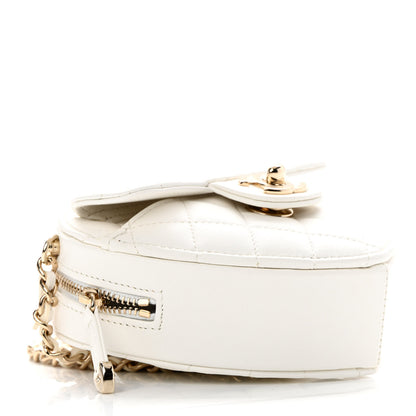 Chanel Lambskin Quilted CC In Love Heart Clutch With Chain White 4 of 11