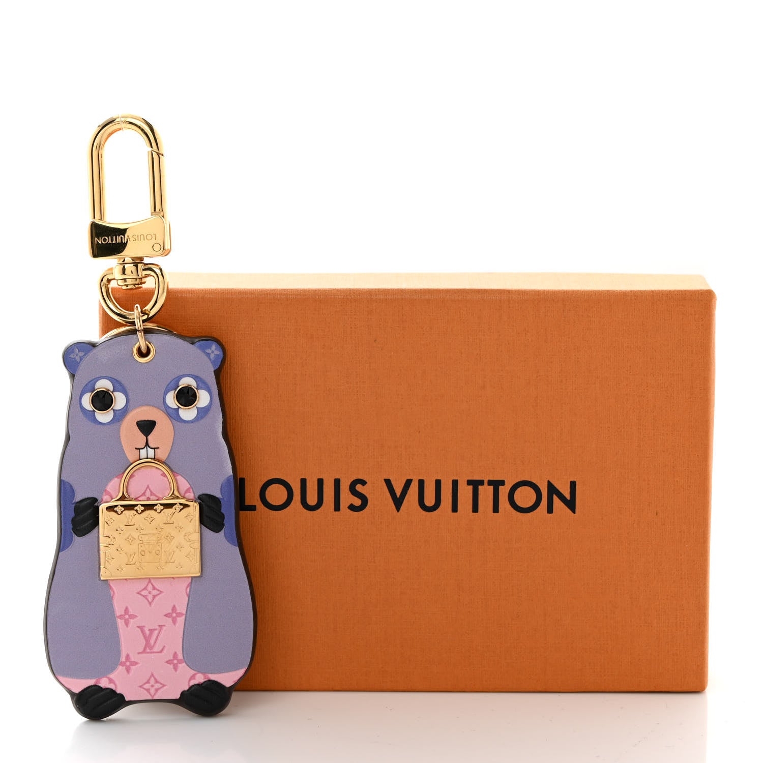Louis Vuitton Monogram LV Marmott Bag Charm Key Holder Purple 5 of 5